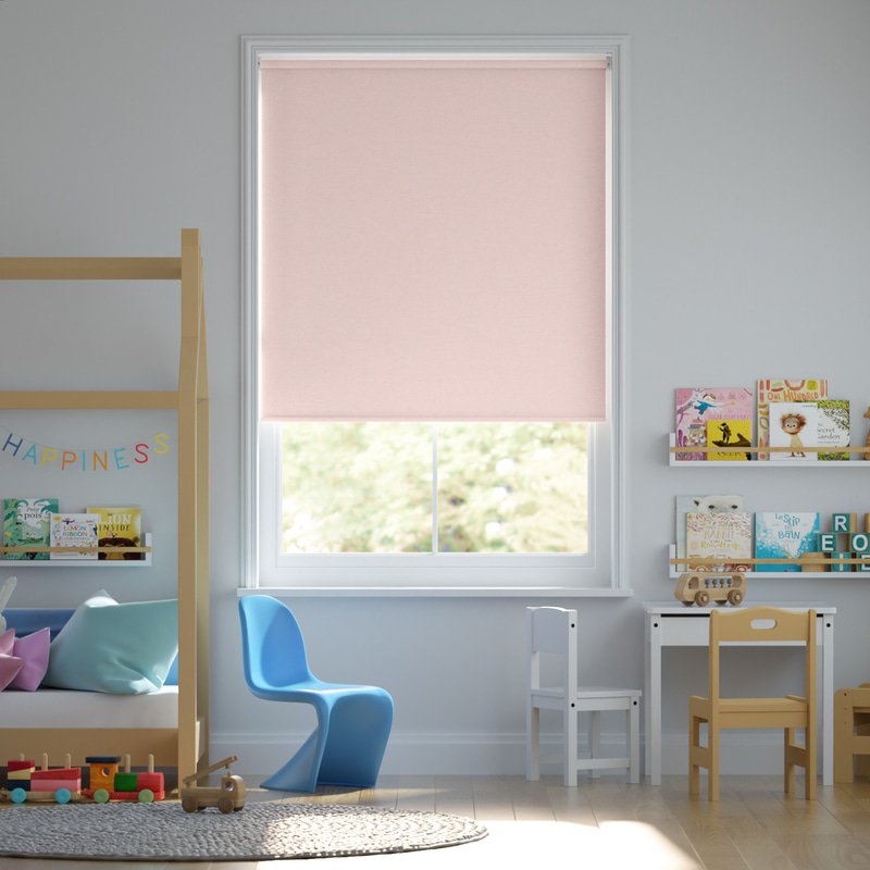 Jaloustore Blickdichtes Rollo auf Maß in matter Leinwand-Struktur, Rückseite farbig angepasst Rosé - Bild 0