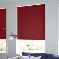 Jaloustore Blickdichtes Rollo auf Maß in matter Leinwand-Struktur, Rückseite farbig angepasst Dunkelrot - Vorschau 1