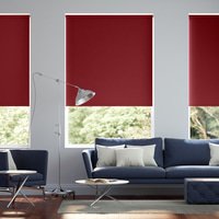 Jaloustore Blickdichtes Rollo auf Maß in matter Leinwand-Struktur, Rückseite farbig angepasst Dunkelrot - Vorschau 0