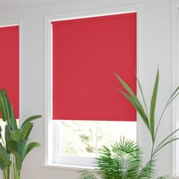 Jaloustore Blickdichtes Rollo auf Maß in matter Leinwand-Struktur, Rückseite farbig angepasst Korallrot - Vorschau 1