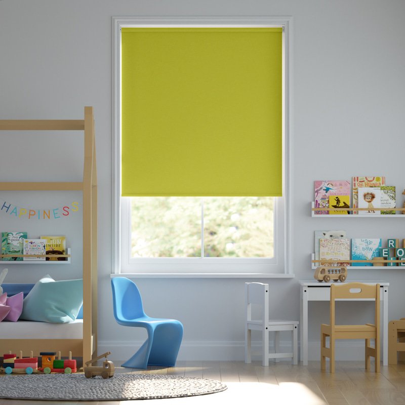 Jaloustore Blickdichtes Rollo auf Maß in matter Leinwand-Struktur, Rückseite farbig angepasst Maigrün - Bild 0