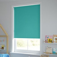 Jaloustore Blickdichtes Rollo auf Maß in matter Leinwand-Struktur, Rückseite farbig angepasst Türkis - Vorschau 1