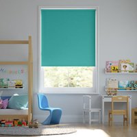 Jaloustore Blickdichtes Rollo auf Maß in matter Leinwand-Struktur, Rückseite farbig angepasst Türkis - Vorschau 0