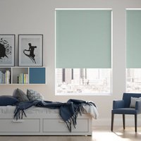 Jaloustore Blickdichtes Rollo auf Maß in matter Leinwand-Struktur, Rückseite farbig angepasst Mint - Vorschau 0