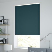 Jaloustore Blickdichtes Rollo auf Maß in matter Leinwand-Struktur, Rückseite farbig angepasst Petrolblau - Vorschau 1