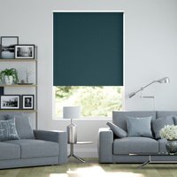 Jaloustore Blickdichtes Rollo auf Maß in matter Leinwand-Struktur, Rückseite farbig angepasst Petrolblau - Vorschau 0