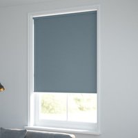 Jaloustore Blickdichtes Rollo auf Maß in matter Leinwand-Struktur, Rückseite farbig angepasst Graublau - Vorschau 1