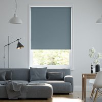 Jaloustore Blickdichtes Rollo auf Maß in matter Leinwand-Struktur, Rückseite farbig angepasst Graublau - Vorschau 0
