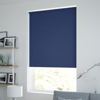 Jaloustore Blickdichtes Rollo auf Maß in matter Leinwand-Struktur, Rückseite farbig angepasst Enzianblau - Vorschau 1