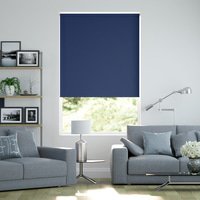 Jaloustore Blickdichtes Rollo auf Maß in matter Leinwand-Struktur, Rückseite farbig angepasst Enzianblau - Vorschau 0