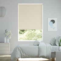 Jaloustore Verdunkelungsrollo auf Maß in matter Leinwand-Optik, Rückseite weiß Naturbeige - Vorschau 0