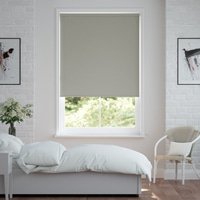 Jaloustore Verdunkelungsrollo auf Maß in matter Leinwand-Optik, Rückseite weiß Sandgrau - Vorschau 0