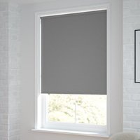 Jaloustore Verdunkelungsrollo auf Maß in matter Leinwand-Optik, Rückseite weiß Silbergrau - Vorschau 1