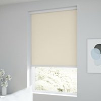 Jaloustore Verdunkelungsrollo auf Maß in matter Leinwand-Optik, Rückseite weiß Naturbeige - Vorschau 1