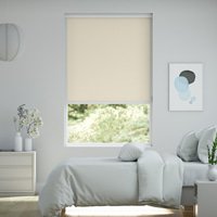 Jaloustore Verdunkelungsrollo auf Maß in matter Leinwand-Optik, Rückseite weiß Naturbeige - Vorschau 0