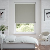 Jaloustore Verdunkelungsrollo auf Maß in matter Leinwand-Optik, Rückseite weiß Sandgrau - Vorschau 0