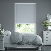 Jaloustore Verdunkelungsrollo auf Maß in matter Leinwand-Optik, Rückseite weiß Pastellblau - Vorschau 0