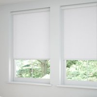 Jaloustore Verdunkelungsrollo auf Maß in matter Leinwand-Optik, Rückseite farbig angepasst Weiß - Vorschau 1