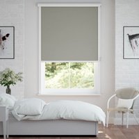 Jaloustore Verdunkelungsrollo auf Maß in matter Leinwand-Optik, Rückseite weiß Sandgrau - Vorschau 0