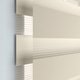 Jaloustore Doppelrollo auf Maß mit Uni-Blockstreifen mit gestreiftem groben Transparent Creme-Beige - Vorschaubild 1