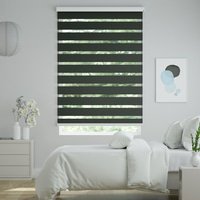 Jaloustore Doppelrollo auf Maß mit schmalen Streifen mit gestreiftem feinen Transparent Anthrazit - Vorschau 0