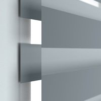Jaloustore Doppelrollo auf Maß mit Uni-Blockstreifen in Verdunkelungsqualität Grau - Vorschau 1