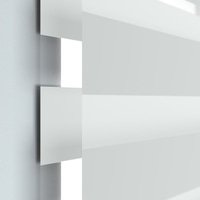 Jaloustore Doppelrollo auf Maß mit Uni-Blockstreifen in Verdunkelungsqualität Silber-Grau - Vorschau 1