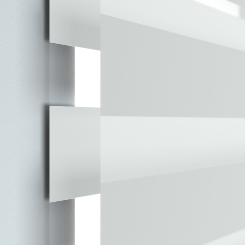 Jaloustore Doppelrollo auf Maß mit Uni-Blockstreifen in Verdunkelungsqualität Silber-Grau - Bild 1