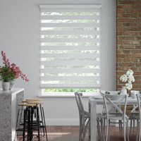 Jaloustore Doppelrollo auf Maß mit Uni-Blockstreifen in Verdunkelungsqualität Silber-Grau - Vorschau 0