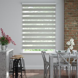 Doppelrollo auf Maß mit Blockstreifen mit Lurex-Glitzer-Effektgarn