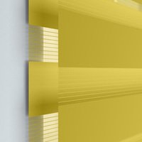 Jaloustore Doppelrollo auf Maß mit Uni-Blockstreifen mit gestreiftem groben Transparent Limetten-Grün - Vorschau 1