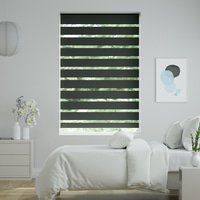 Jaloustore Doppelrollo auf Maß mit schmalen Streifen mit gestreiftem feinen Transparent Anthrazit - Vorschau 0