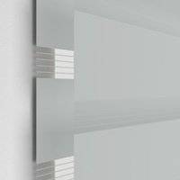 Jaloustore Doppelrollo auf Maß mit schmalen Streifen mit gestreiftem feinen Transparent Reinweiß - Vorschau 1