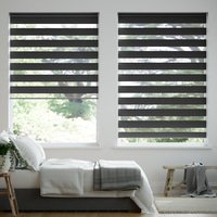 Jaloustore Doppelrollo auf Maß mit Blockstreifen mit regelmäßigen feinen Streifen  Schwarz - Vorschau 0