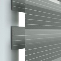 Jaloustore Doppelrollo auf Maß mit modernen Blockstreifen mit Nadelstreifen Dunkelgrau - Vorschau 1