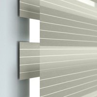 Jaloustore Doppelrollo auf Maß mit modernen Blockstreifen mit Nadelstreifen Silbergrau - Vorschau 1