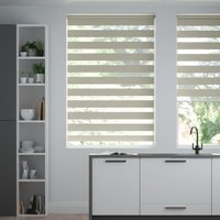 Jaloustore Doppelrollo auf Maß mit modernen Blockstreifen mit Nadelstreifen Silbergrau - Vorschau 0