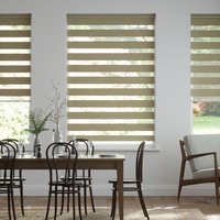 Jaloustore Doppelrollo auf Maß mit modernen Blockstreifen mit Nadelstreifen Beige - Vorschau 0