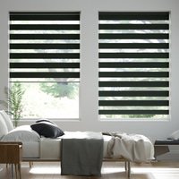 Jaloustore Doppelrollo auf Maß mit Uni-Blockstreifen in Verdunkelungsqualität Schwarz - Vorschau 0