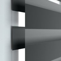 Jaloustore Doppelrollo auf Maß mit Uni-Blockstreifen in Verdunkelungsqualität Anthrazit - Vorschau 1