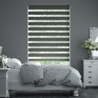 Jaloustore Doppelrollo auf Maß mit Blockstreifen mit Lurex-Glitzer-Effektgarn Schwarz - Vorschau 0