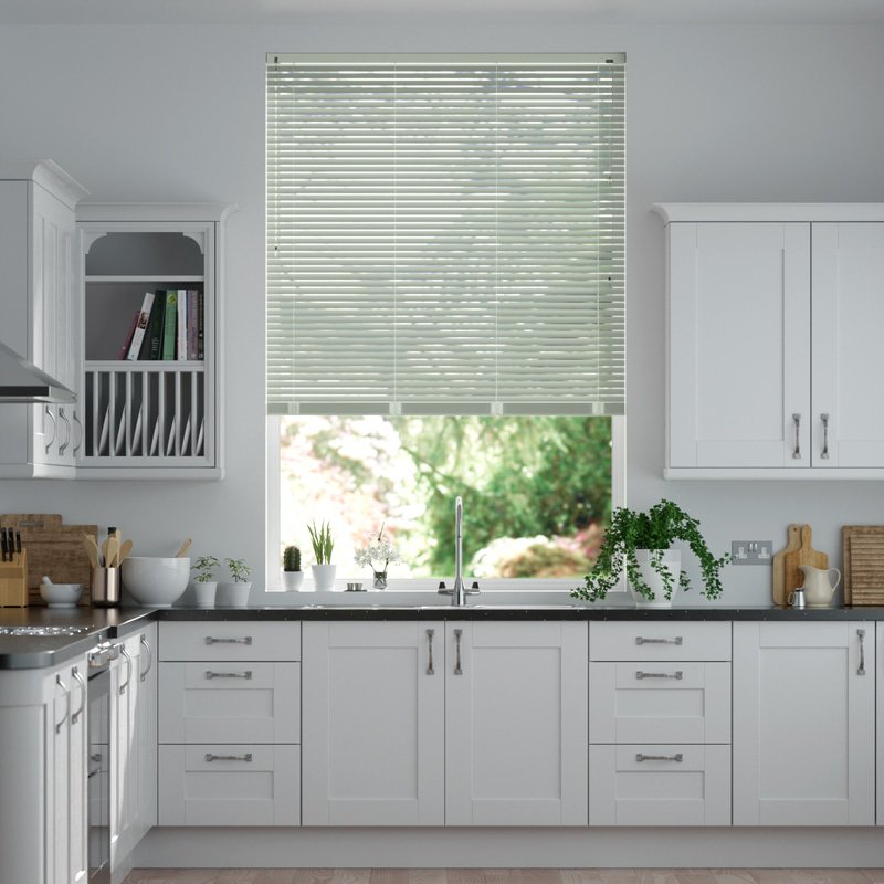 Jaloustore schmale Uni Aluminium Jalousie auf Maß Silbergrau matt - Bild 0