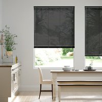 Jaloustore schmale Uni Aluminium Jalousie auf Maß Schwarz glänzend - Vorschau 0