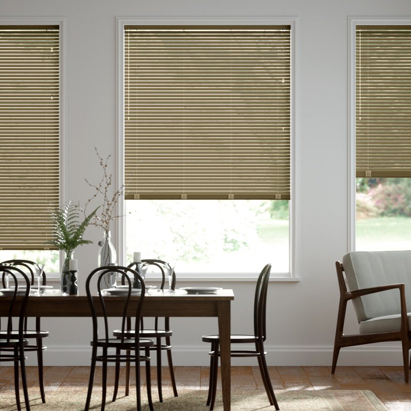 Jaloustore schmale Uni Aluminium Jalousie auf Maß Schokoladenbraun matt - Bild 0