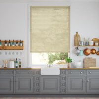 Jaloustore schmale Uni Aluminium Jalousie auf Maß Beige glänzend - Vorschau 0