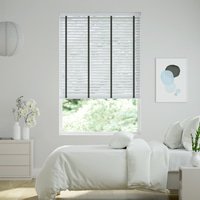 Jaloustore breite Uni Aluminium Jalousie auf Maß Weiß glänzend & Schwarz - Vorschau 0