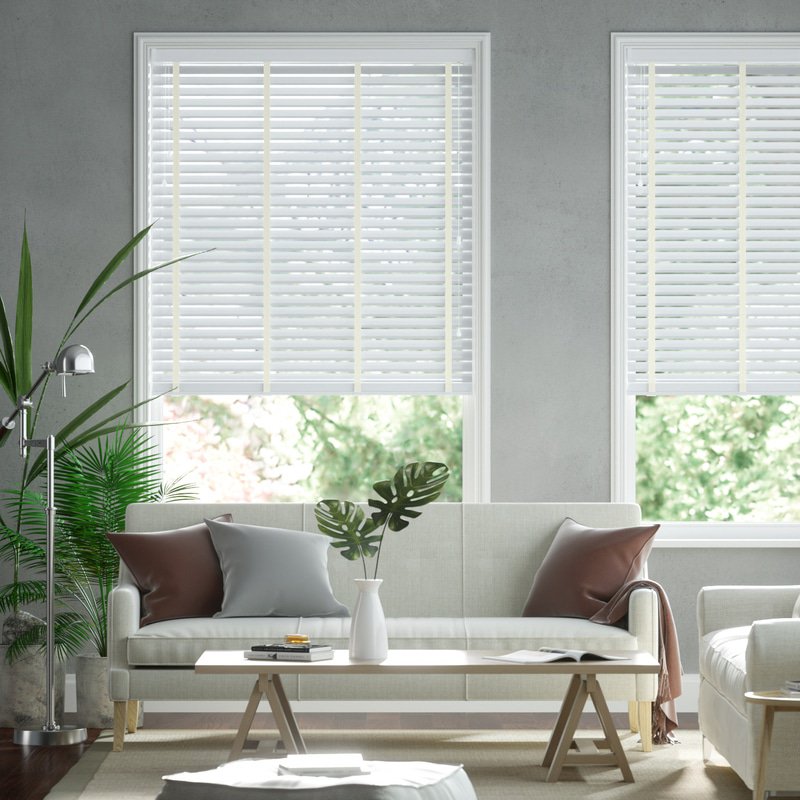 Jaloustore breite Uni Aluminium Jalousie auf Maß Weiß glänzend & Creme - Bild 0
