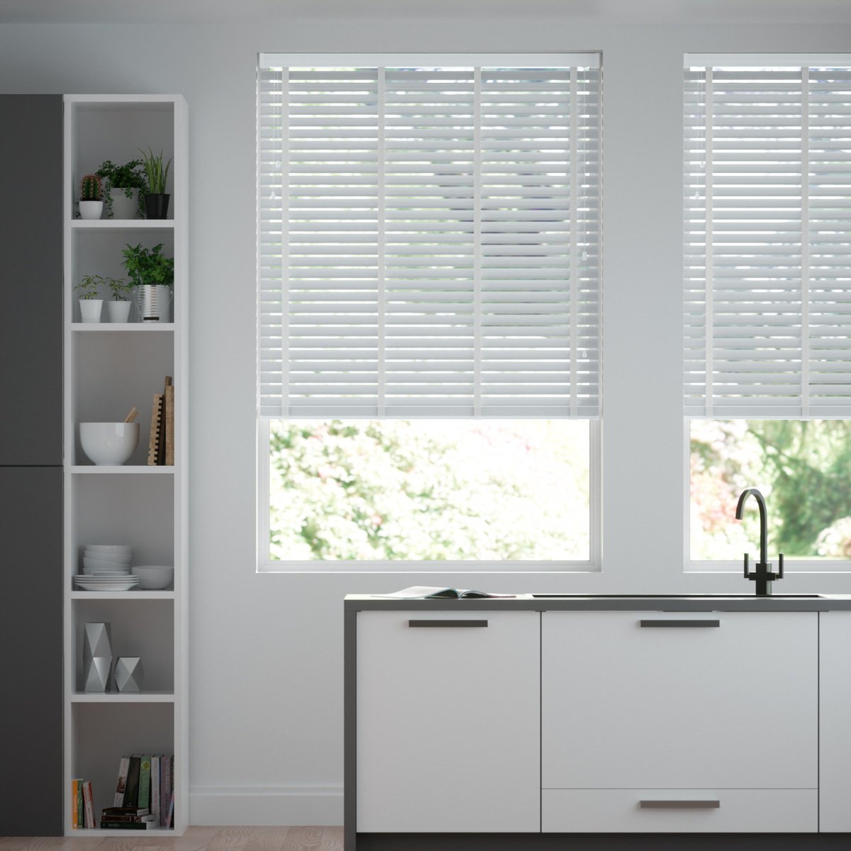 Maß Maß nach für - Weiß Weiß breite - Aluminium Jalousie Uni Online-Shop | Sonnenschutz auf Fenster glänzend &