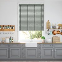 Jaloustore breite Uni Aluminium Jalousie auf Maß Grau & Schwarz - Vorschau 0