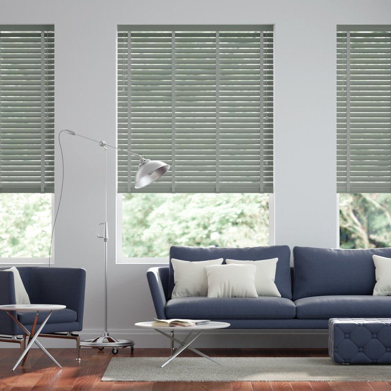 Jaloustore breite Uni Aluminium Jalousie auf Maß Grau & Grau - Bild 0